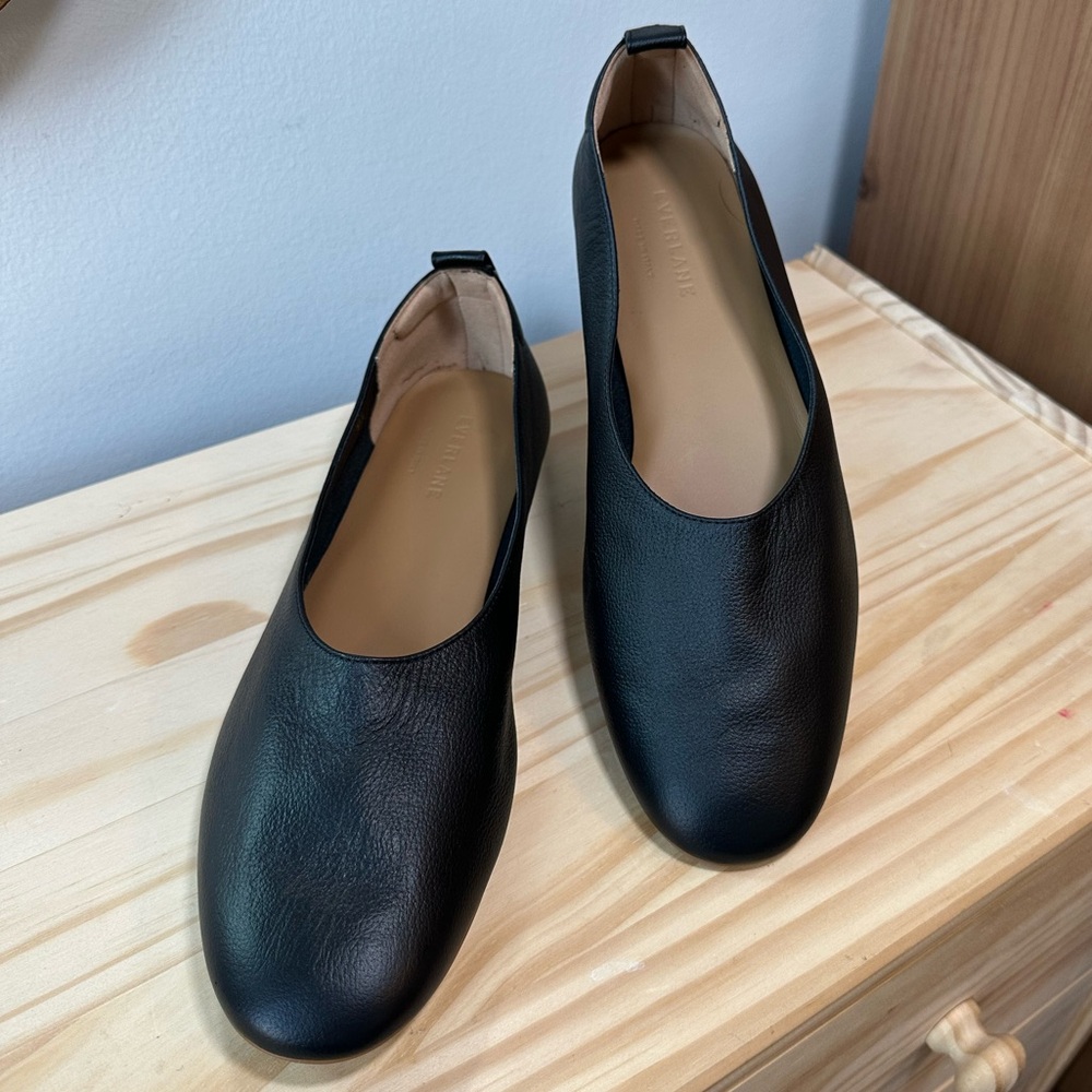 Everlane The Glove Flats Black Leather size 9.5 NWOT - Picture 8 of 8
